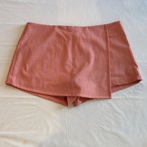 En Saison coral-Pink Wrap Skort Shorts